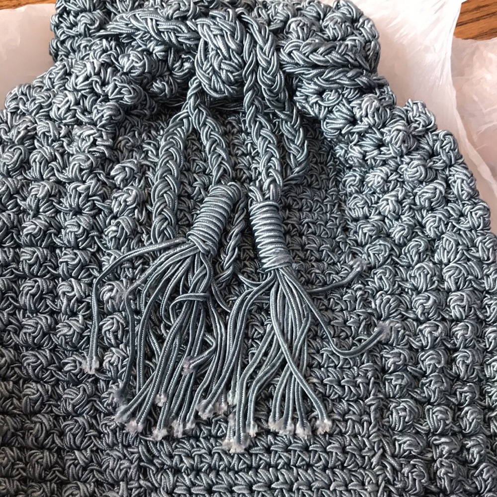 Y2K Vintage Macrame/ crocheted Backpack - Boho Chic